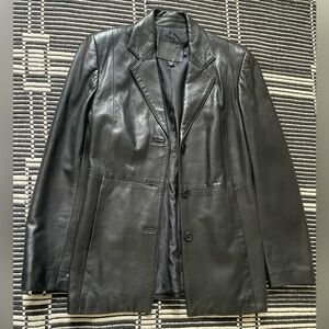 Coach Black Leather Women's Blazer